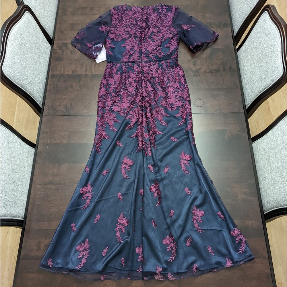 NWT JS Collections Illusion Embroidered Caplet Gown - Picture 6 of 10